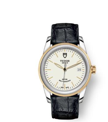 Cheap Tudor Glamour Date Review Replica Watch 36 mm steel case Steel and yellow gold bezel m55003 0086