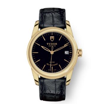 Cheap Tudor Glamour Date Review Replica Watch 36 mm yellow gold case Yellow gold bezel m55008 0007