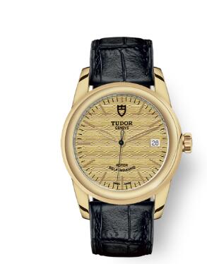 Cheap Tudor Glamour Date Review Replica Watch 36 mm yellow gold case Yellow gold bezel m55008 0009