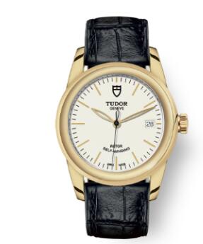 Cheap Tudor Glamour Date Review Replica Watch 36 mm yellow gold case Yellow gold bezel m55008 0021