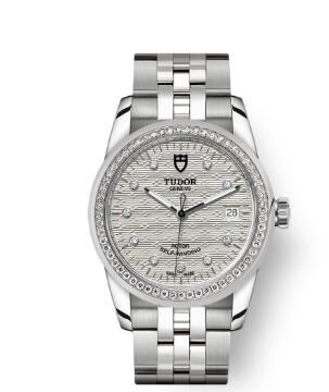 Cheap Tudor Glamour Date Review Replica Watch 36 mm steel case Diamond set dial m55020 0001