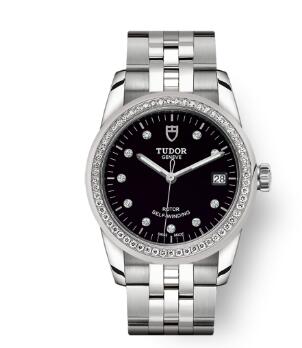 Cheap Tudor Glamour Date Review Replica Watch 36 mm steel case Diamond set dial m55020 0007