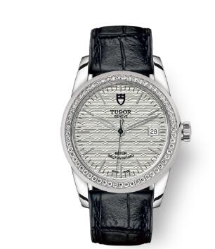 Cheap Tudor Glamour Date Review Replica Watch 36 mm steel case Diamond set bezel m55020 0059