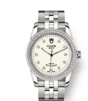 Cheap Tudor Glamour Date Review Replica Watch 36 mm steel case Diamond set dial m55020 0096