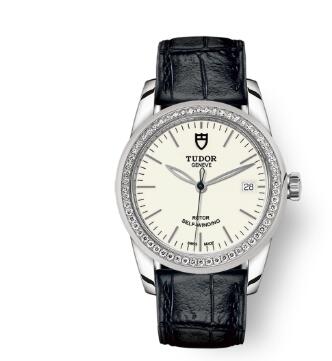 Cheap Tudor Glamour Date Review Replica Watch 36 mm steel case Diamond set bezel m55020 0099