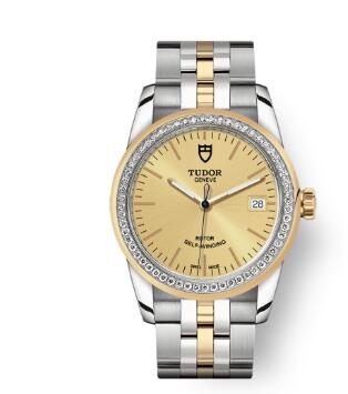 Cheap Tudor Glamour Date Review Replica Watch 36 mm steel case Diamond set bezel m55023 0025