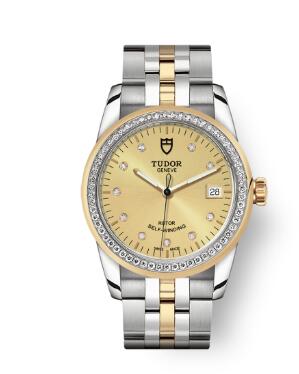 Cheap Tudor Glamour Date Review Replica Watch 36 mm steel case Diamond set dial m55023 0026