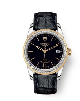 Cheap Tudor Glamour Date Review Replica Watch 36 mm steel case Diamond set bezel m55023 0045