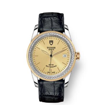 Cheap Tudor Glamour Date Review Replica Watch 36 mm steel case Diamond set bezel m55023 0049