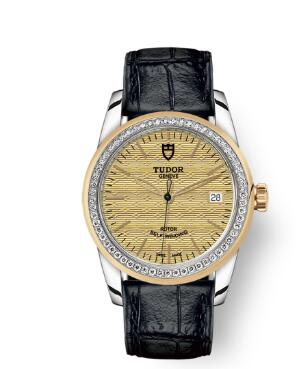 Cheap Tudor Glamour Date Review Replica Watch 36 mm steel case Diamond set bezel m55023 0051