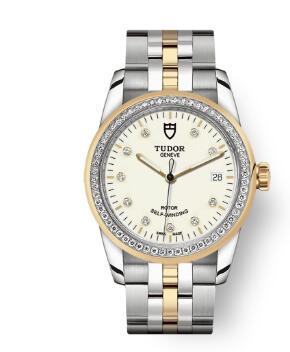 Cheap Tudor Glamour Date Review Replica Watch 36 mm steel case Diamond set dial m55023 0082