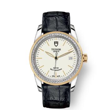 Cheap Tudor Glamour Date Review Replica Watch 36 mm steel case Diamond set bezel m55023 0085