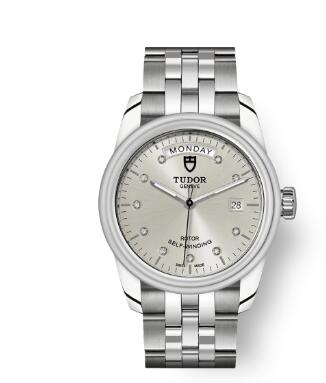 Cheap Tudor Glamour Date Day Review Replica Watch 39 mm steel case Diamond set dial m56000 0006