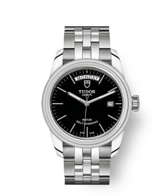 Cheap Tudor Glamour Date Day Review Replica Watch 39 mm steel case Black dial m56000 0007