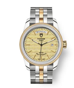 Cheap Tudor Glamour Date Day Review Replica Watch 39 mm steel case Steel and yellow gold bezel m56003 0003