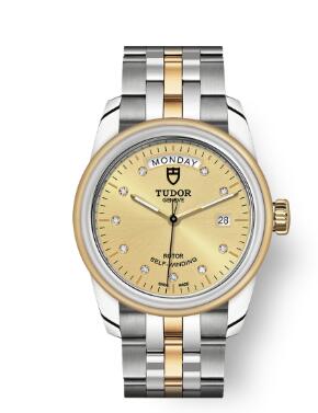 Cheap Tudor Glamour Date Day Review Replica Watch 39 mm steel case Diamond set dial m56003 0006
