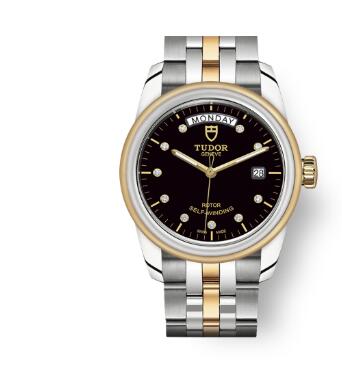 Cheap Tudor Glamour Date Day Review Replica Watch 39 mm steel case Diamond set dial m56003 0008