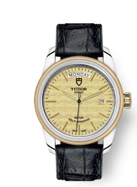 Cheap Tudor Glamour Date Day Review Replica Watch 39 mm steel case Steel and yellow gold bezel m56003 0010