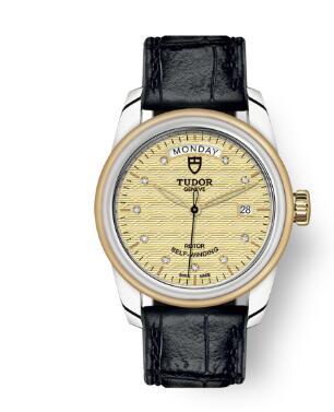 Cheap Tudor Glamour Date Day Review Replica Watch 39 mm steel case Diamond set dial m56003 0029