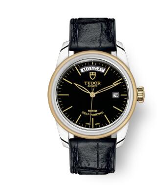 Cheap Tudor Glamour Date Day Review Replica Watch 39 mm steel case Steel and yellow gold bezel m56003 0040