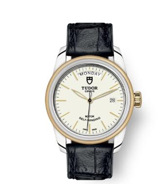 Cheap Tudor Glamour Date Day Review Replica Watch 39 mm steel case Steel and yellow gold bezel m56003 0107