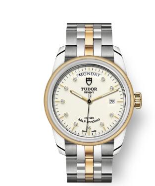Cheap Tudor Glamour Date Day Review Replica Watch 39 mm steel case Diamond set dial m56003 0113