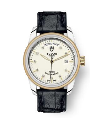 Cheap Tudor Glamour Date Day Review Replica Watch 39 mm steel case Diamond set dial m56003 0115