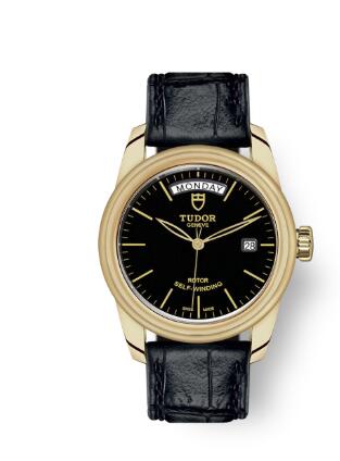 Cheap Tudor Glamour Date Day Review Replica Watch 39 mm yellow gold case Yellow gold bezel m56008 0020