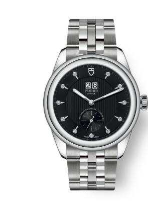 Buy Tudor Glamour Double Date Review Replica Watch for sale 42 mm steel case Diamond set dial m57100 0004
