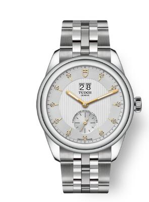 Buy Tudor Glamour Double Date Review Replica Watch for sale 42 mm steel case Diamond set dial m57100 0005