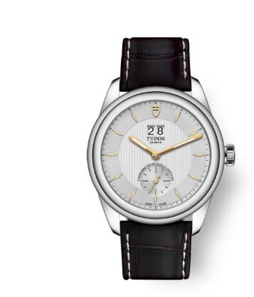 Buy Tudor Glamour Double Date Review Replica Watch for sale 42 mm steel case Silver dial m57100 0017