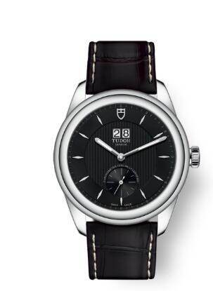 Buy Tudor Glamour Double Date Review Replica Watch for sale 42 mm steel case Black dial m57100 0018