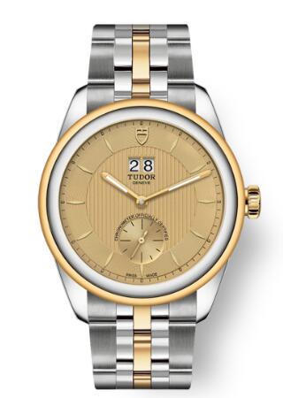 Buy Tudor Glamour Double Date Review Replica Watch for sale 42 mm steel case Steel and yellow gold bezel m57103 0003