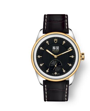 Buy Tudor Glamour Double Date Review Replica Watch for sale 42 mm steel case Diamond set dial m57103 0022