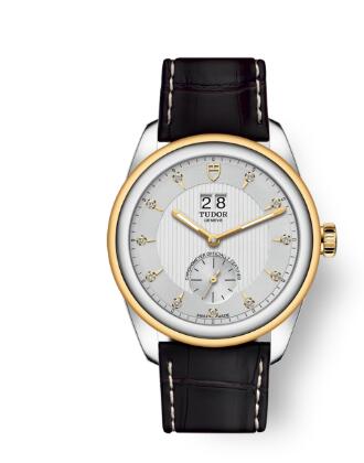 Buy Tudor Glamour Double Date Review Replica Watch for sale 42 mm steel case Diamond set dial m57103 0023