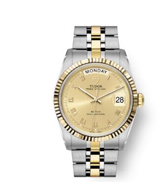 Buy Tudor Prince Date + Day Replica Watch 36 mm steel case Yellow gold bezel m76213 0021