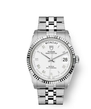 Buy Tudor Prince Date + Day Replica Watch 36 mm steel case White gold bezel m76214 0013