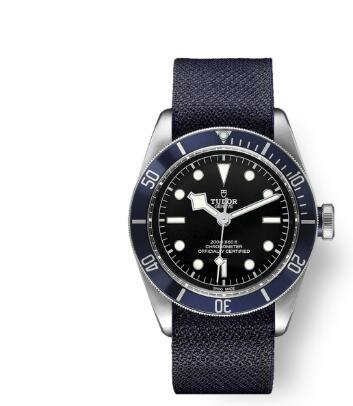 Tudor BLACK BAY replica watch m79230b 0006 41 mm steel case Blue fabric strap