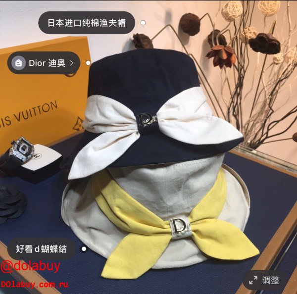Best Christian Dior Colorblock bow Fisherman hat