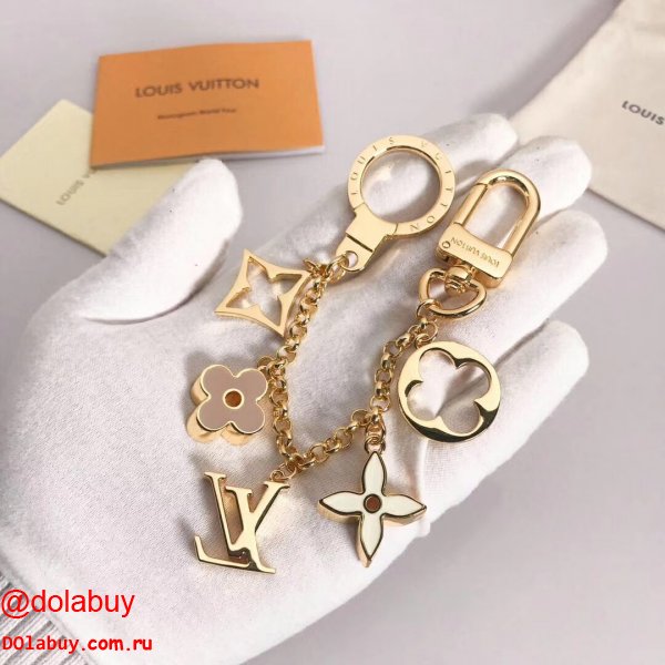 Top Quality Louis Vuitton Fleur de Monogram Bag Charm Chain M65111 Gold