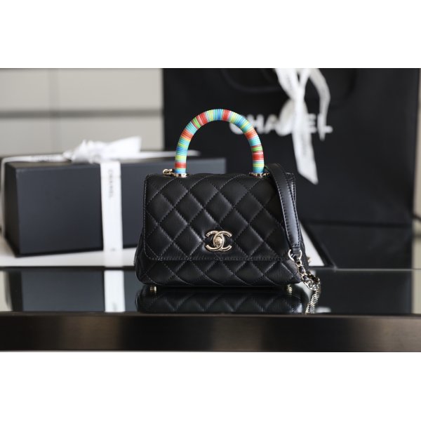 High Quality 2021 Handle Mini Coco Black Bags Replica Handbags Ch 