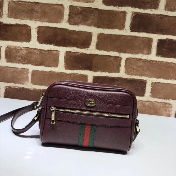 Best Gucci 517350 GG Supreme Ophidia Mini Bag With Front Zipper Pocket Replica Handbags Gucci Ophidia