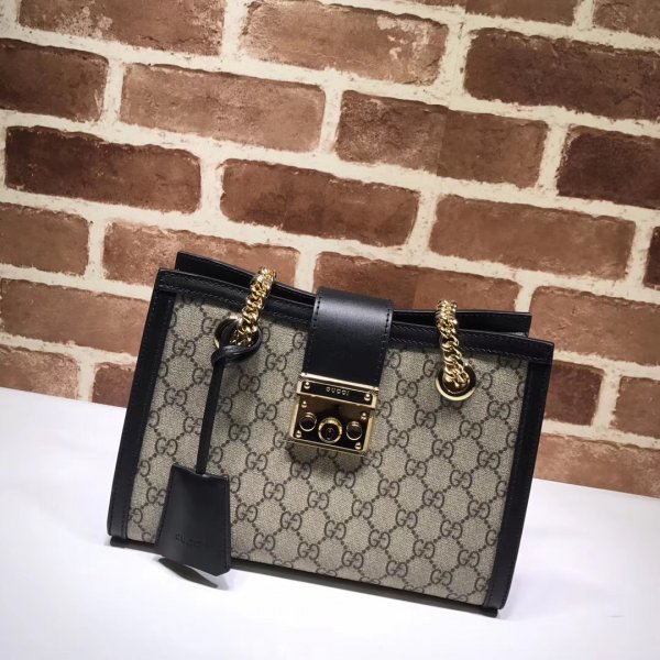USA Gucci Replica GG Supreme Padlock Small Shoulder 498156 Bag Replica Handbags Gucci Padlock