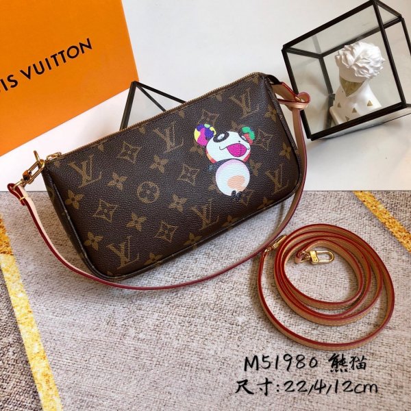 USA Louis Vuitton Pochette Accessoires Monogram in Marron M51980 Replica Handbags Louis Vuitton Pochette