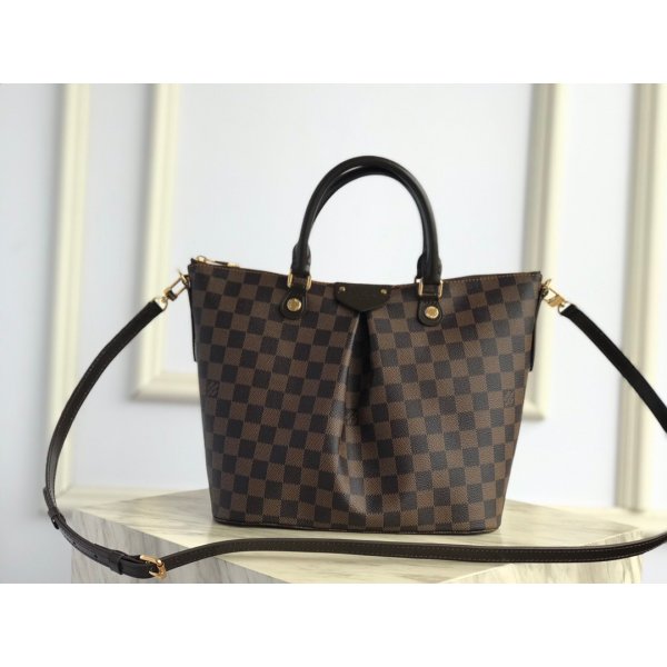 AAA+ Replica Louis Vuitton Siena MM Damier Ebene Brown Replica Handbags Louis Vuitton Siena