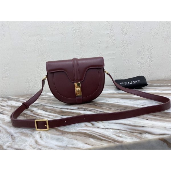 Celine small besace 16 bag Wine red Vintage Replica Handbags Celine Besace