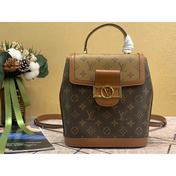 Louis Vuitton Replica Dauphine Backpack PM Monogram M45142 Marron Replica Handbags Louis Vuitton Backpack