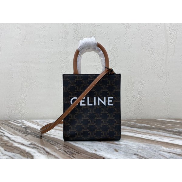 Cheap Celine Small Cabas Vertical In Triomphe Canvas Replica Handbags Celine Triomphe