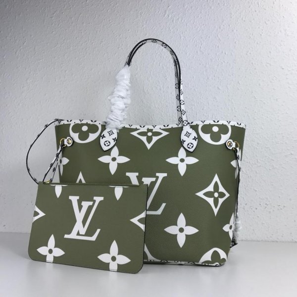 Louis Vuitton Best Neverfull Mm Monogram Green Canvas Replica Handbags Louis Vuitton Shopping bagNeverfull