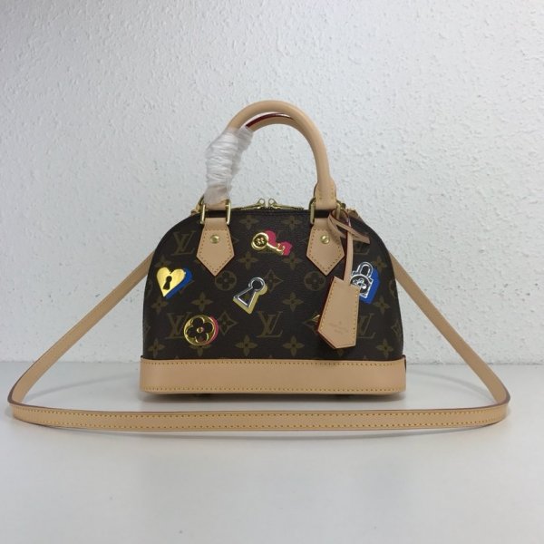 Louis Vuitton AAA+ Monogram Canvas Love Lock Alma BB M44368 Replica Handbags Louis Vuitton Alma